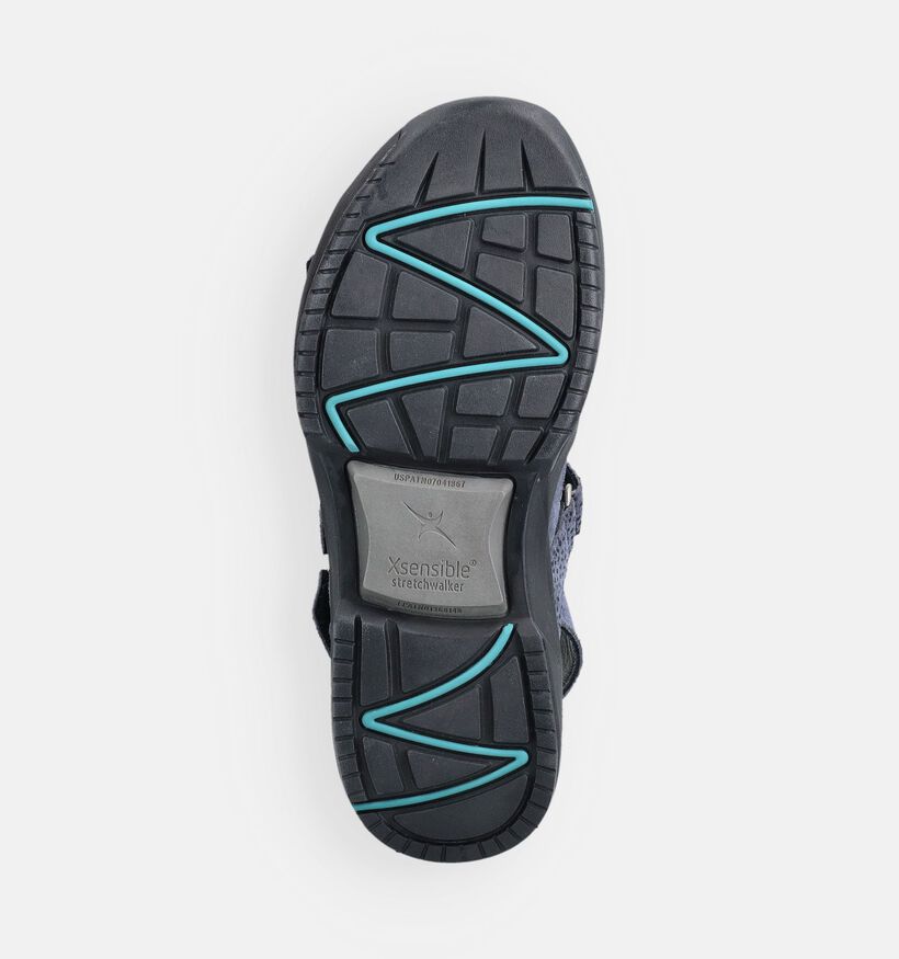 Xsensible Aruba Sandales en Bleu fonc&eacute;/Noir pour femmes (373013) - pour semelles orthop&eacute;diques