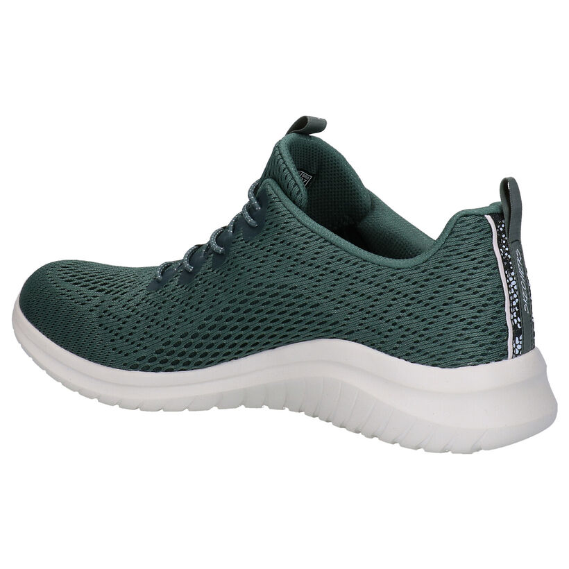 Skechers Ultra Flex Kaki Sneakers in stof (295598)