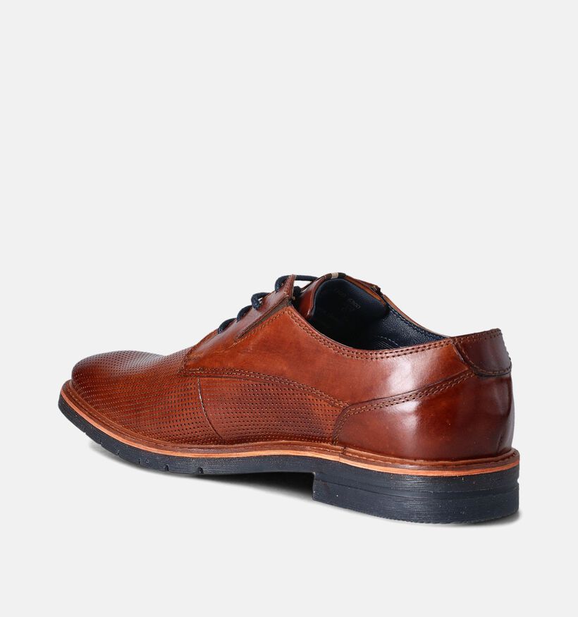 Bugatti Merlo Chaussure à lacets habillée en Cognac pour hommes (355305)