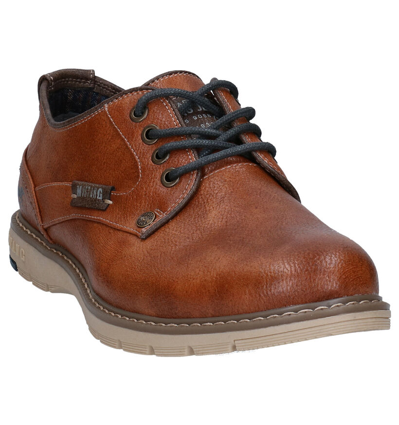 Mustang Cognac Veterschoenen in kunstleer (277290)