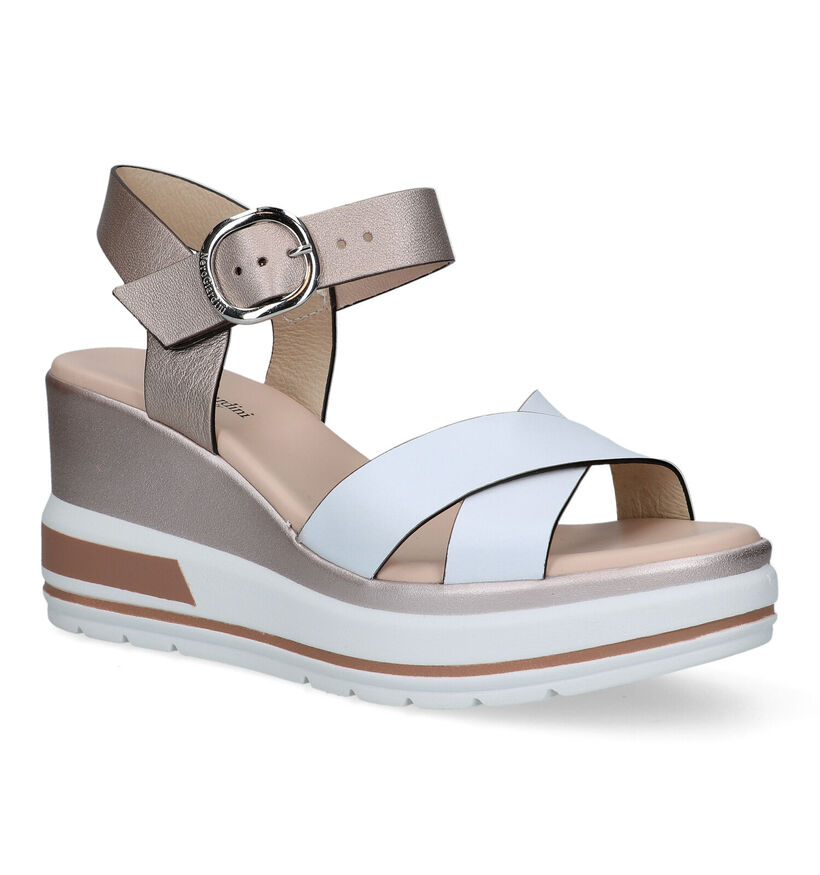 NeroGiardini Sandales talon compensé en Cognac pour femmes (339551)