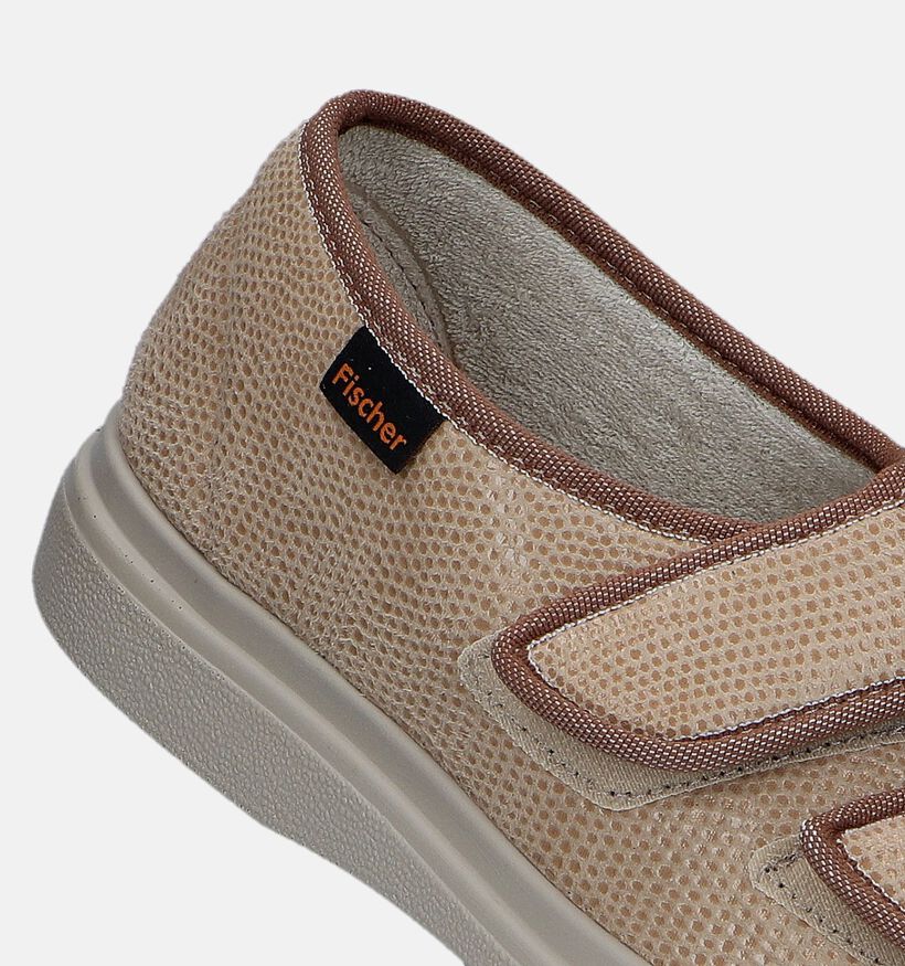 Fischer Pantoufles fermées en Beige pour femmes (347131) - pour semelles orthopédiques