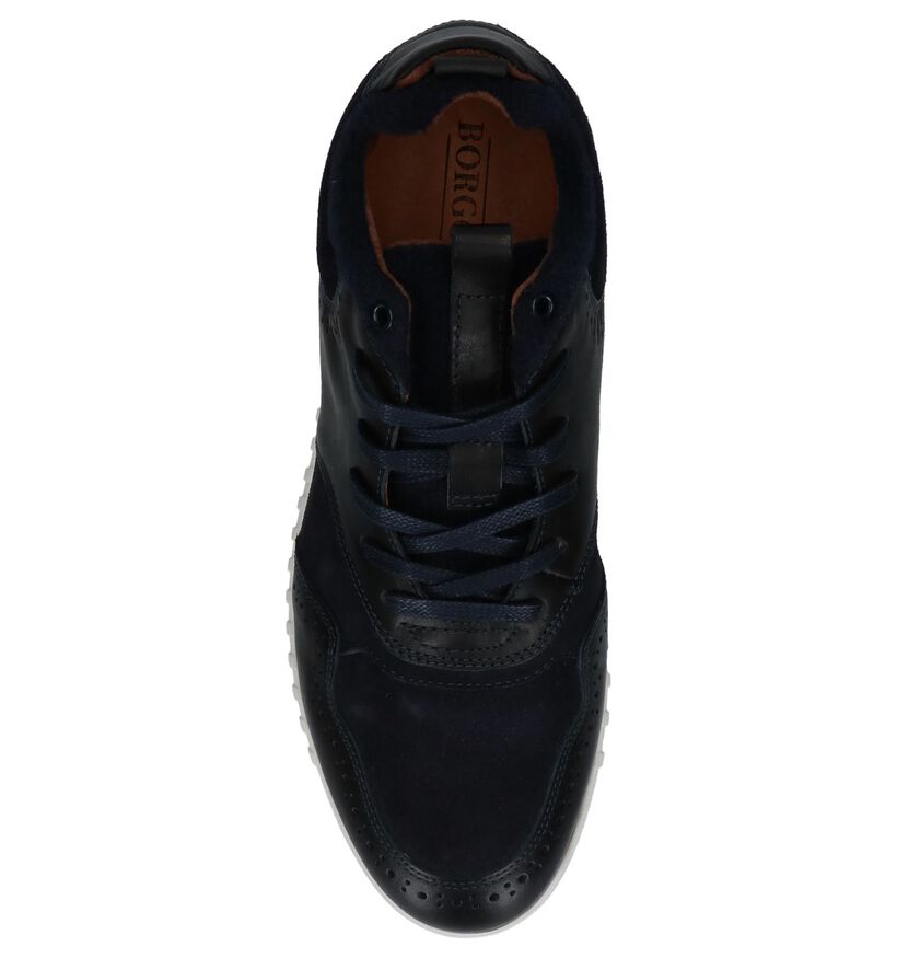 Donkerblauwe Veterschoenen Borgo Sport Porrilla in leer (223695)