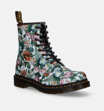Dr. Martens 1460 Boots Black Ambassador/Decayed Roses Classic Tumbled Nappa/English Garden Print Backhand