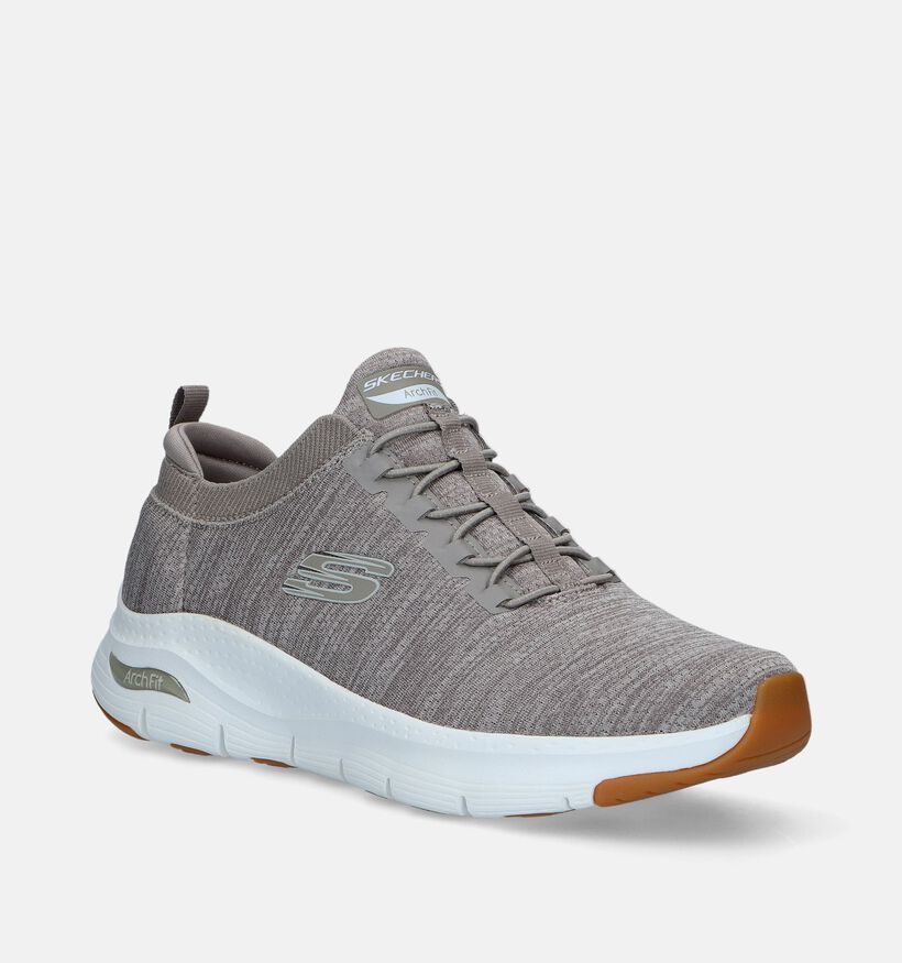 Skechers Arch Fit Waveport Taupe Sneakers voor heren (340809) - geschikt voor steunzolen