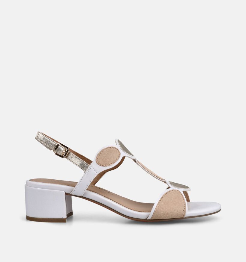 Marco Tozzi Sandales &agrave; talons en &Eacute;cru pour femmes (371859)