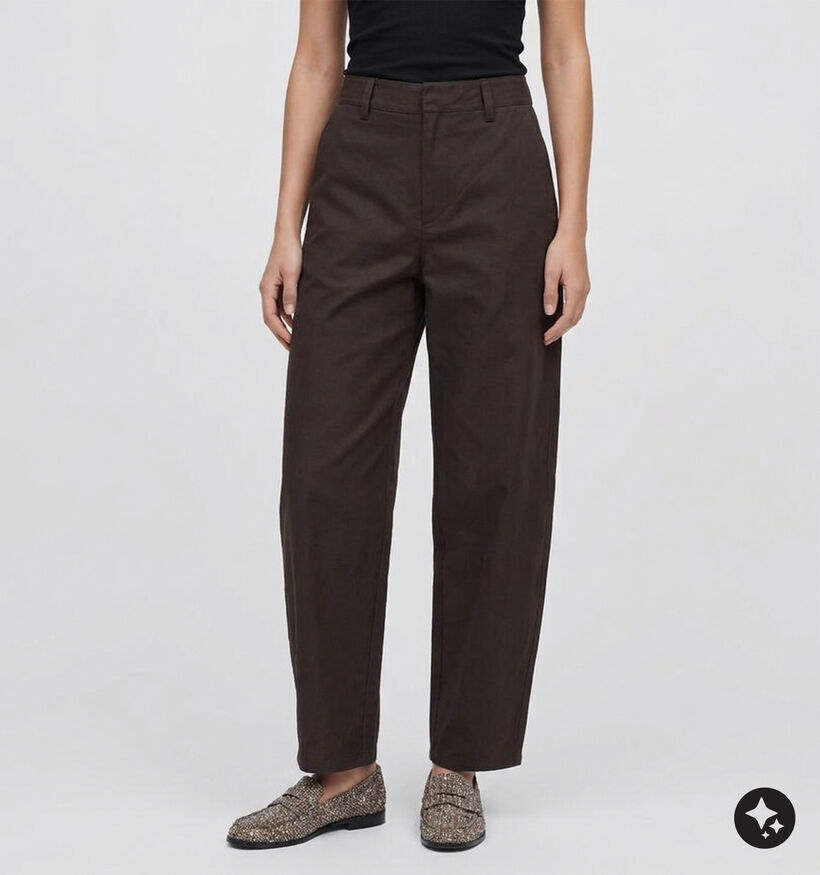 Pieces Rikke Jeans Barrel en Marron pour femmes (389786)