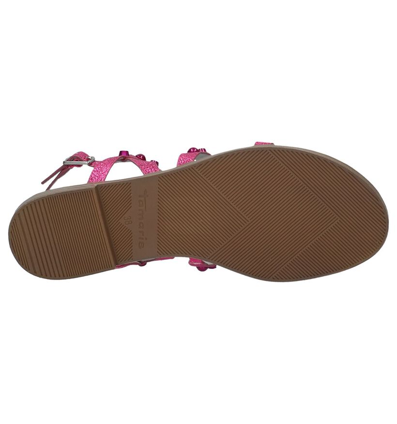 Tamaris Sandales plates en Rose fuchsia en simili cuir (218991)