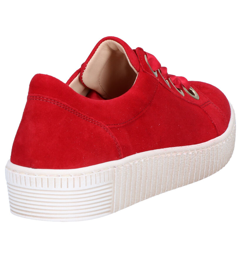 Gabor Best Fitting Rode Sneakers in daim (265854)