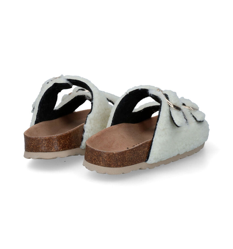 Milo & Mila Nu-pieds casual en Écru en textile (311015)