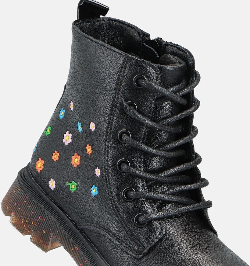 Milo & Mila Zwarte Veterboots voor meisjes (364741)