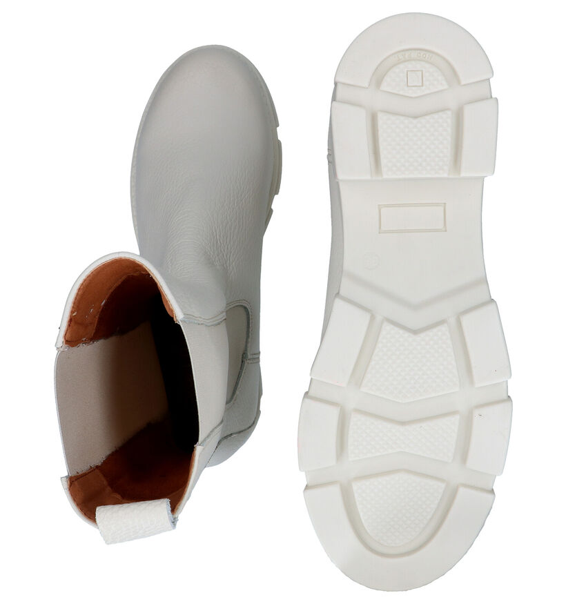 Shoecolate Bottes courtes en Écru en cuir (295594)