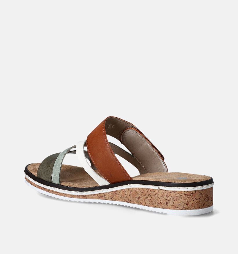 Rieker Kaki Slippers met sleehak voor dames (354928)