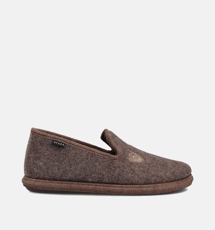 Scapa Pantoufles fermées en Marron pour hommes (364104) - pour semelles orthopédiques