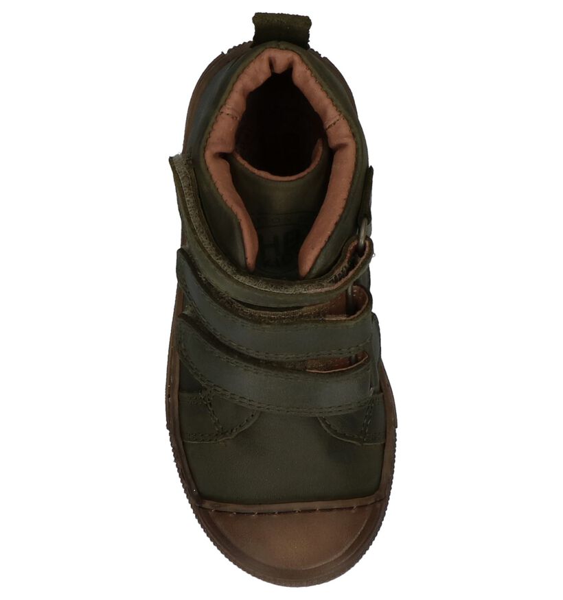 Kaki Boots met Velcro Hampton Bays in leer (224197)