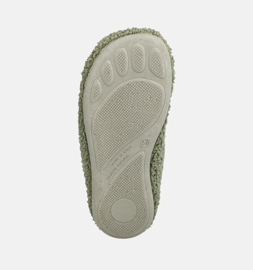 Milo & Mila Teddy Groene Pantoffels voor jongens, meisjes (381107) - geschikt voor steunzolen