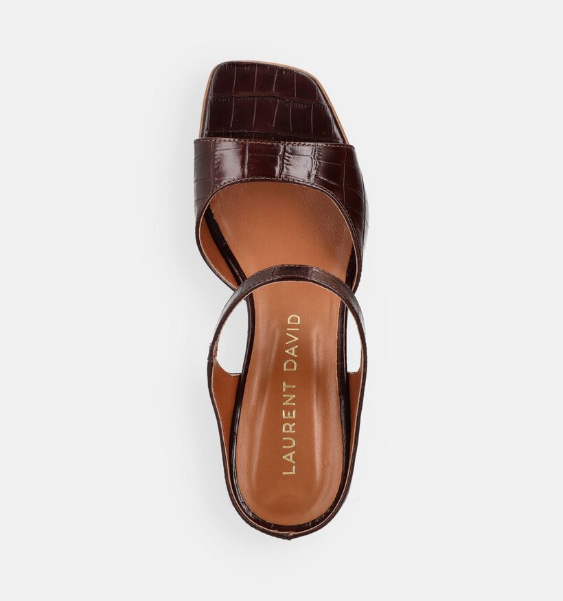 Laurent David Croco Donkerbruine Muiltjes voor dames (373547)