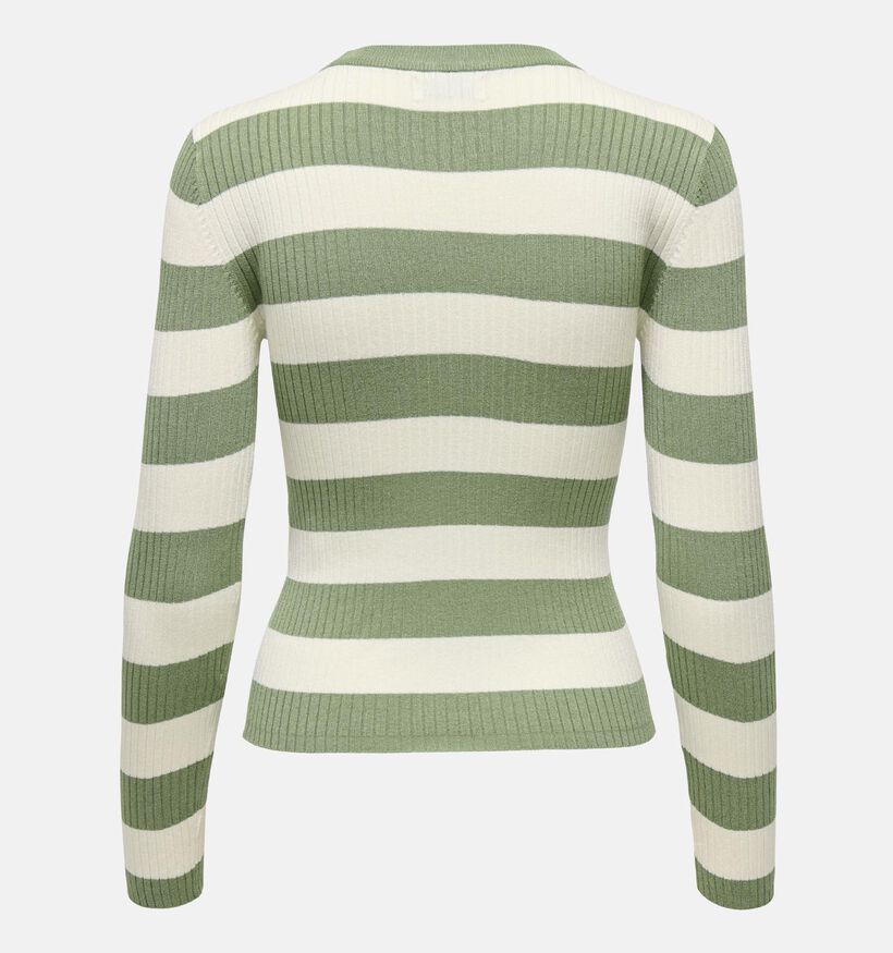 JDY Plum T-shirt Ray&eacute;e en Vert/Beige pour femmes (367914)