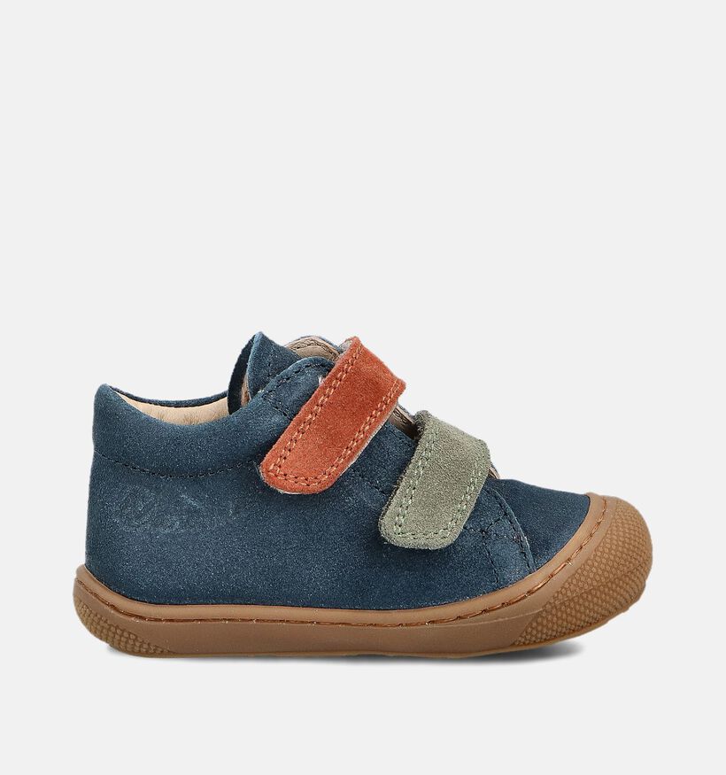 Naturino Corkel Suede Blauwe Babyschoenen voor jongens, meisjes (364261) - geschikt voor steunzolen