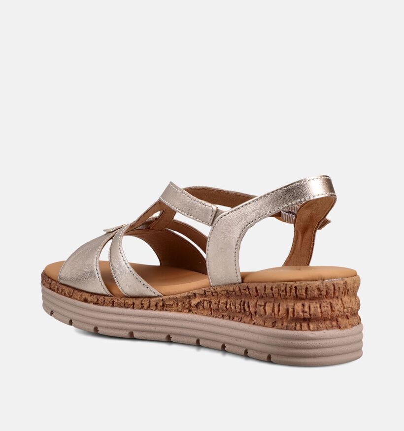 Gabor Sandales compens&eacute;es en Or pour femmes (371126)