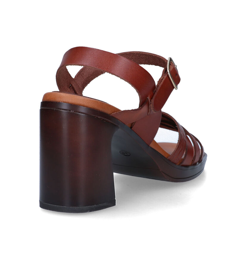 Signatur Cognac Sandalen Met Blokhak voor dames (319775)