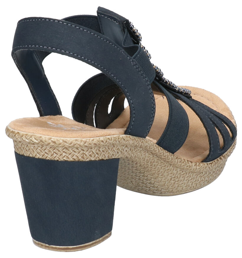 Rieker Donkerblauwe Sandalen in stof (271877)