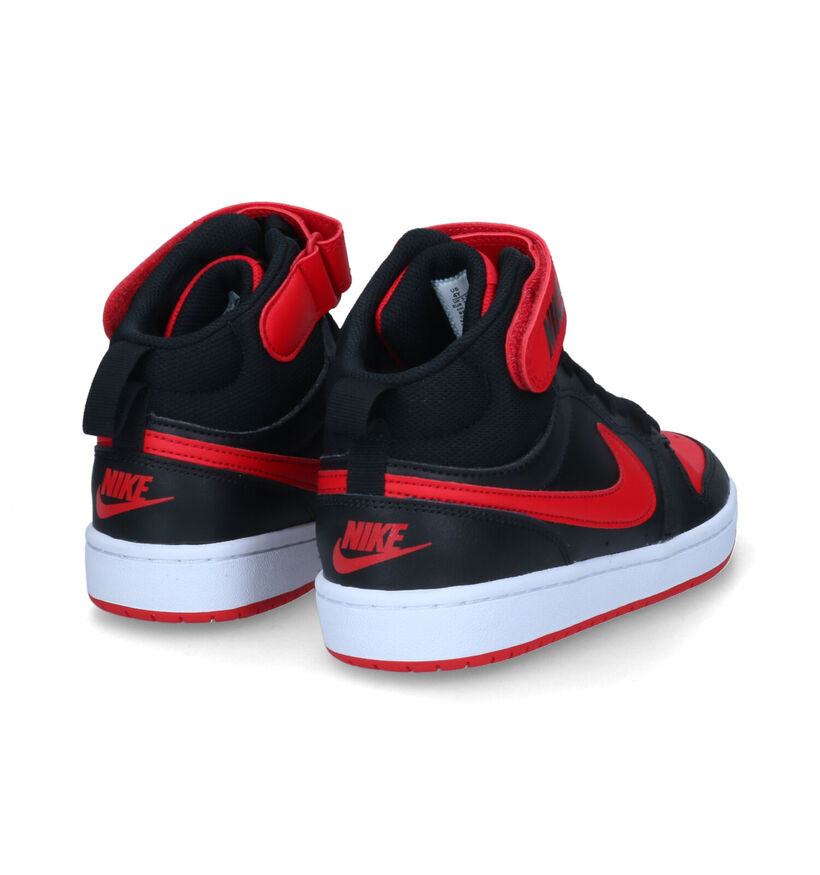 Nike Court Borough Zwarte Sneakers in kunstleer (312204)