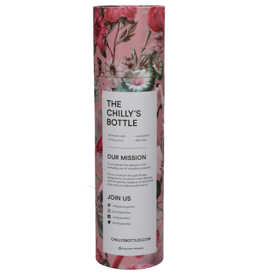 Chilly's x Tropical Flamingo Gourde en Rose 750ml pour femmes, filles (267355)