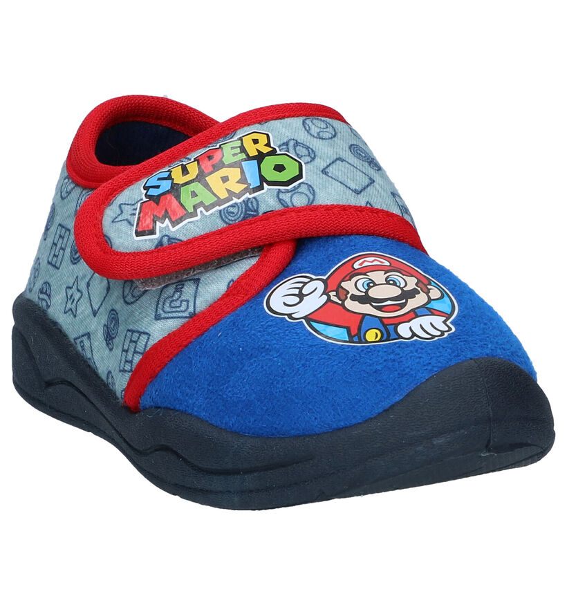 Super Mario Pantoufles en Bleu en textile (298538)