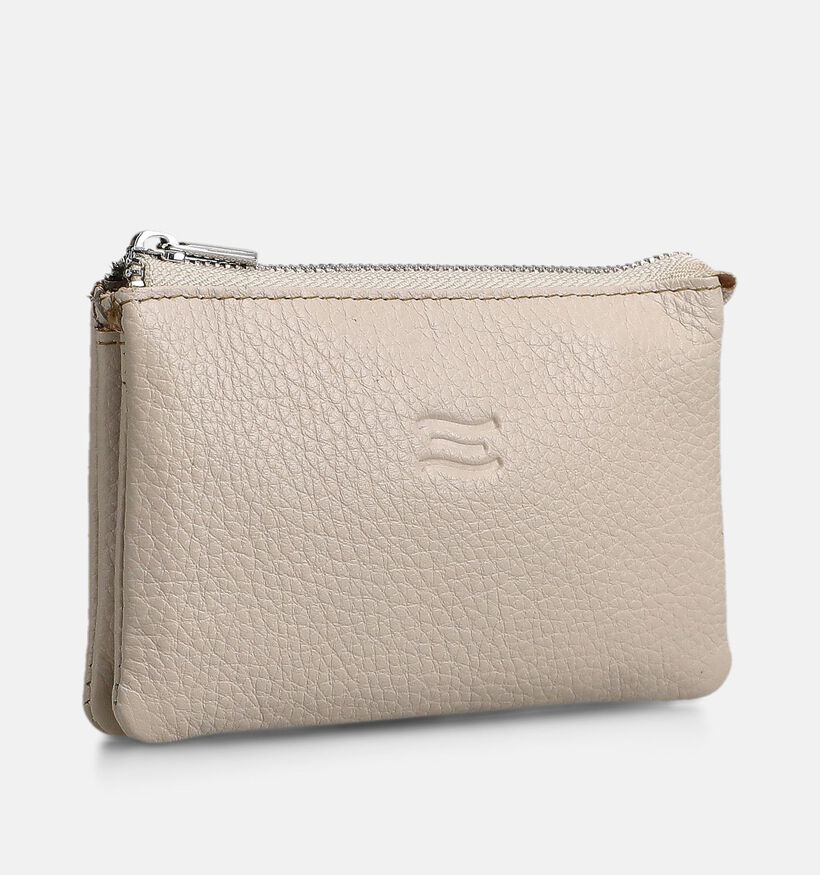 Crinkles Beige Kleine Ritsportemonnee voor dames (373851)