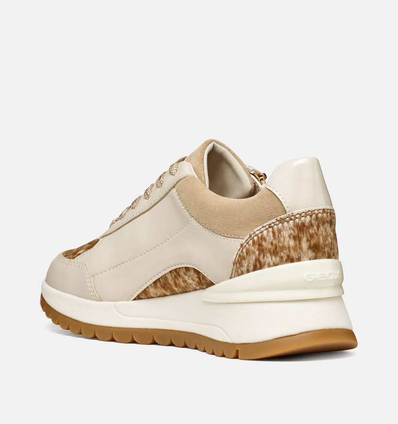 Geox Desya Donkerbeige Sneakers met Sleehak voor dames (376390) - geschikt voor steunzolen