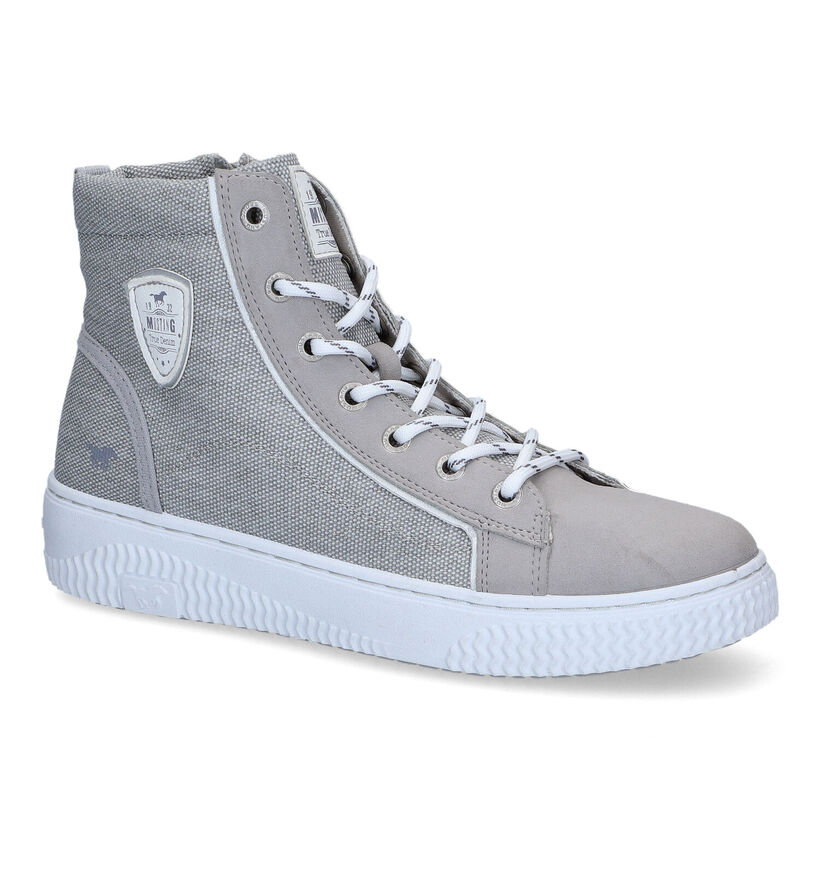 Mustang Grijze Hoge Sneakers voor dames (305310) - geschikt voor steunzolen