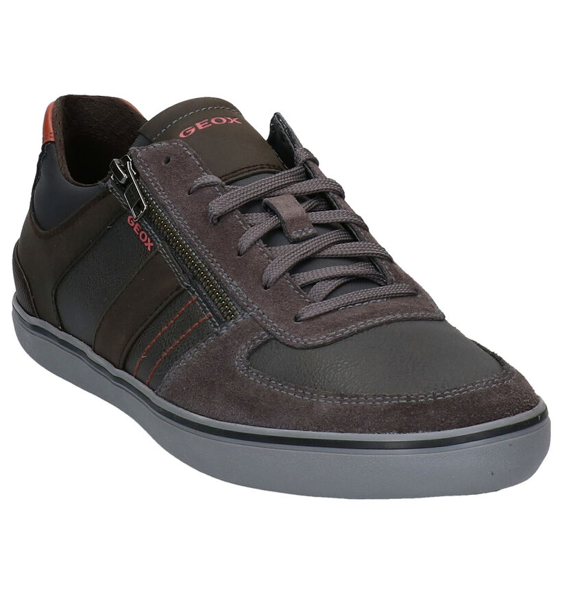 Geox Chaussures à Lacets en Gris/Brun en simili cuir (279095)