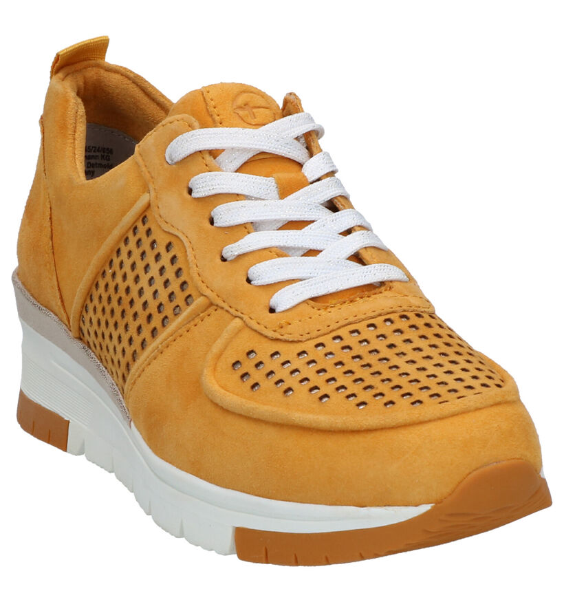 Tamaris Pure Relax Gele Sneakers in daim (265691)