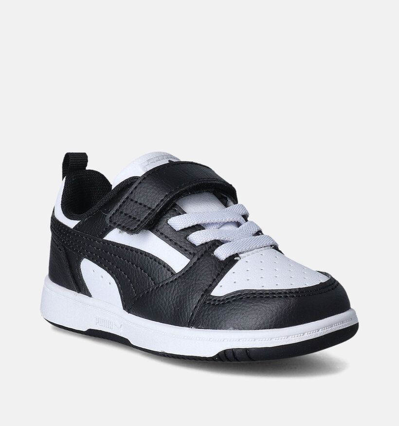 Puma Rebound V6 Baskets en Blanc pour filles, garçons (361494) - pour semelles orthopédiques
