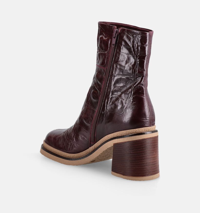 Softwaves Croco Bordeaux Korte Laarzen voor dames (380377) - geschikt voor steunzolen