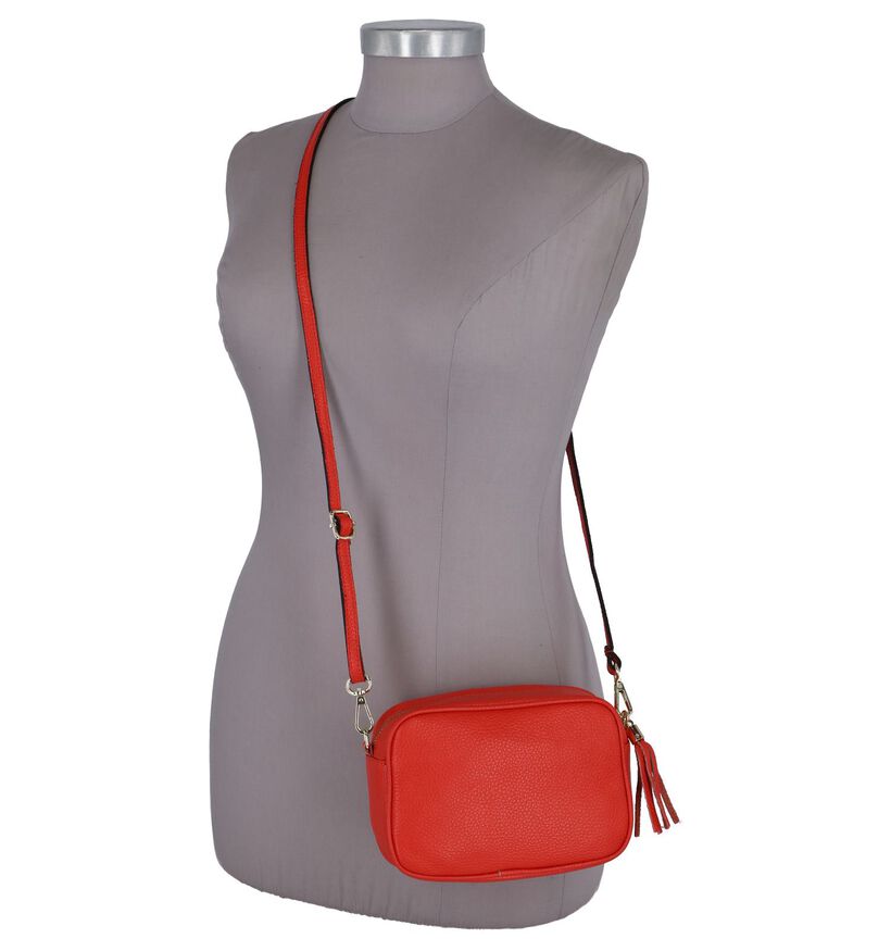 Rode Crossbody Tas Dolce C. in leer (255564)