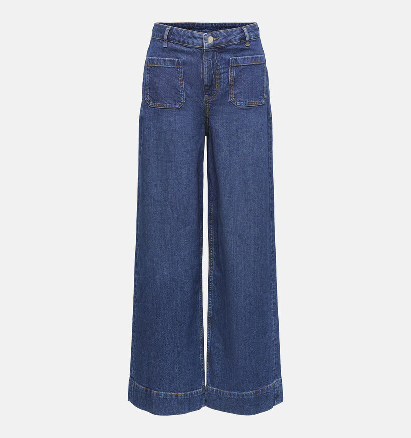 JDY Vega Donkerblauwe Straight Wide Leg Jeans voor dames (379377)