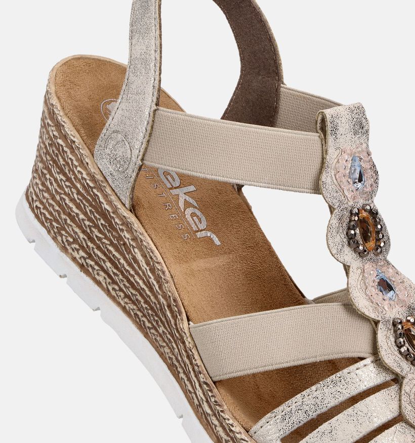 Rieker Beige Sandalen met Sleehak voor dames (370401)