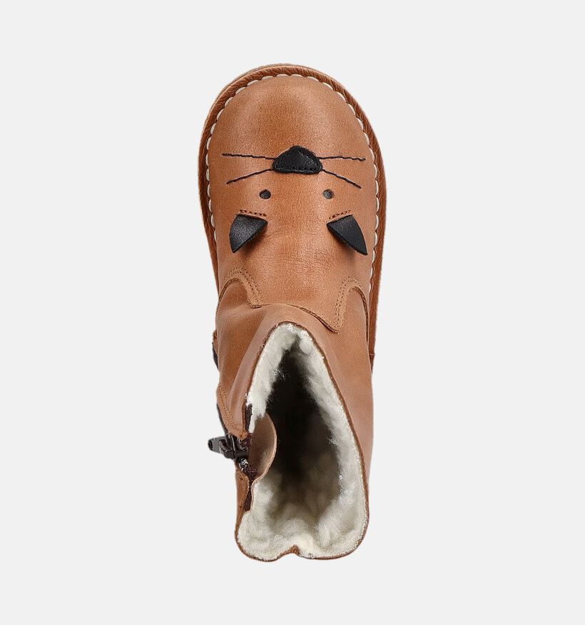 Milo & Mila Cognac Lange Laarzen met Rits voor meisjes (379052)