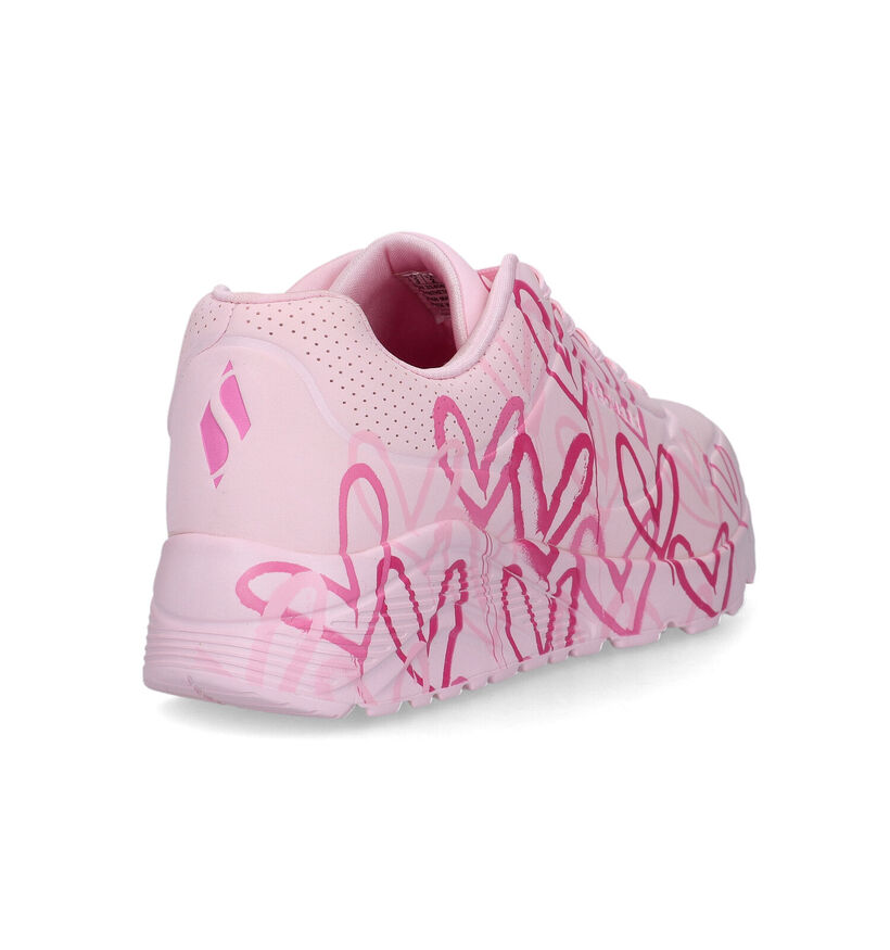 Skechers X J Goldkrown Uno Lite Baskets en Rose pour filles (334317)