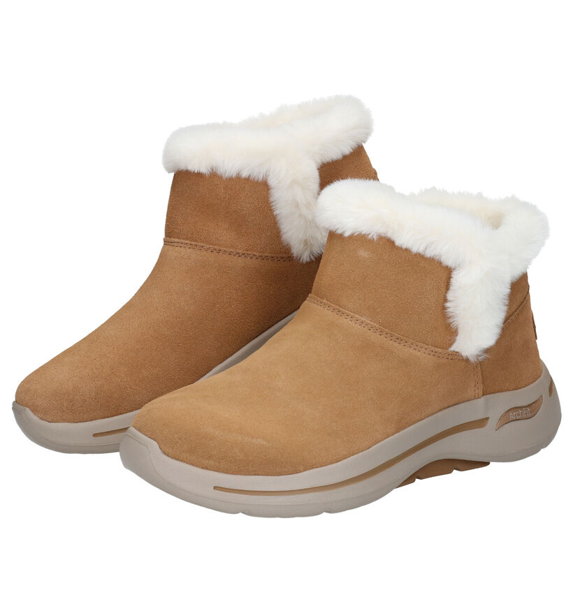 Skechers Go Walk Cognac Snowboots in nubuck (295686)