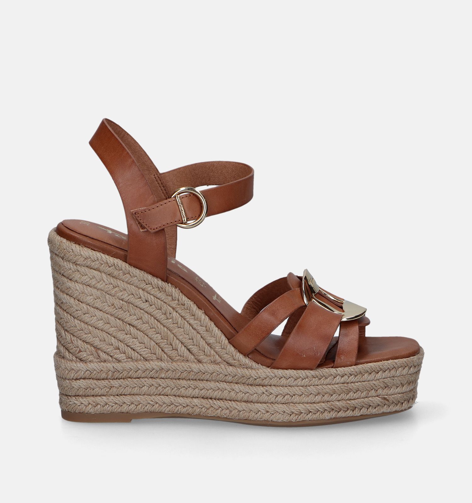 Tamaris Sandales avec talon compense en Cognac Femmes Sandales en ligne sur TORFS.BE