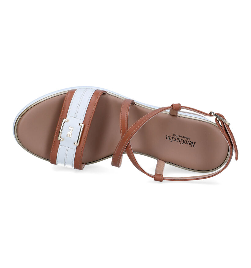 NeroGiardini Cognac Sandalen met Sleehak voor dames (322708)