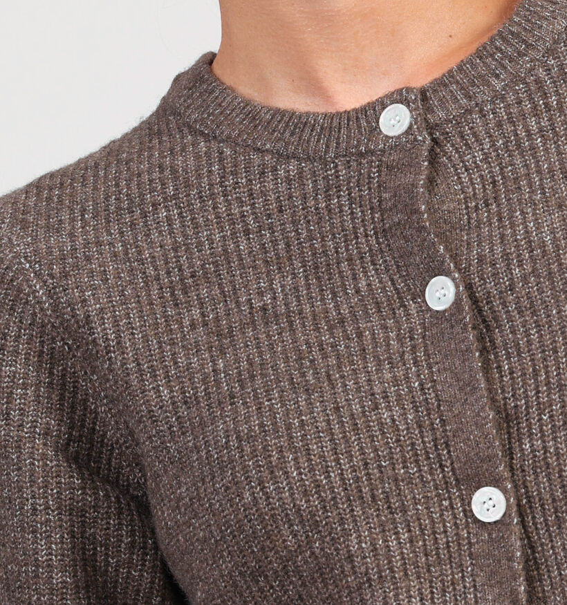 Pieces Silly Knit Gilet en Marron pour femmes (361146)