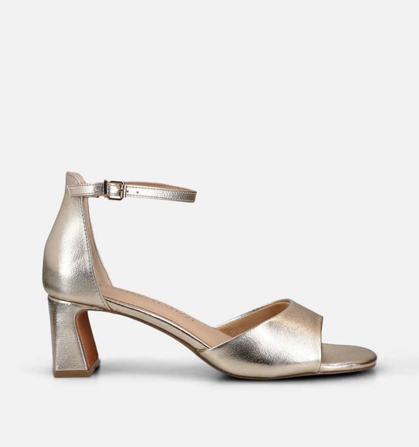 Marco Tozzi Sandales &agrave; talons en Or pour femmes (371866)