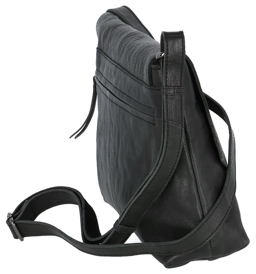 Zwarte Klep/Flap Tas Via Roma in leer (211567)