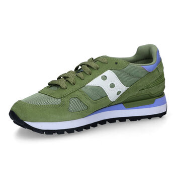 Saucony Shadow Sneakers Taupe/Paars/Groen