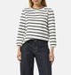 comma Witte Gestreepte trui voor dames (350031)