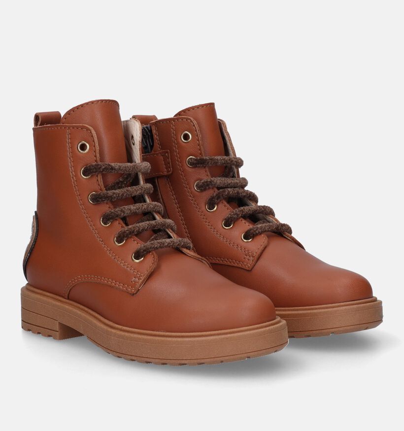 Beberlis Cognac Veterboots voor meisjes (331449)